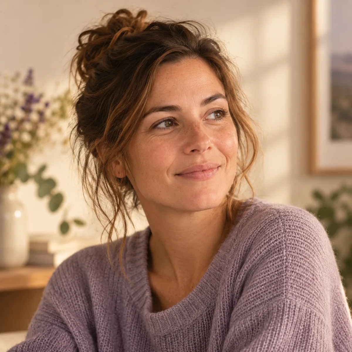 Portrait souriant de Louise, exemple de proche enregistré dans Birth Reminder